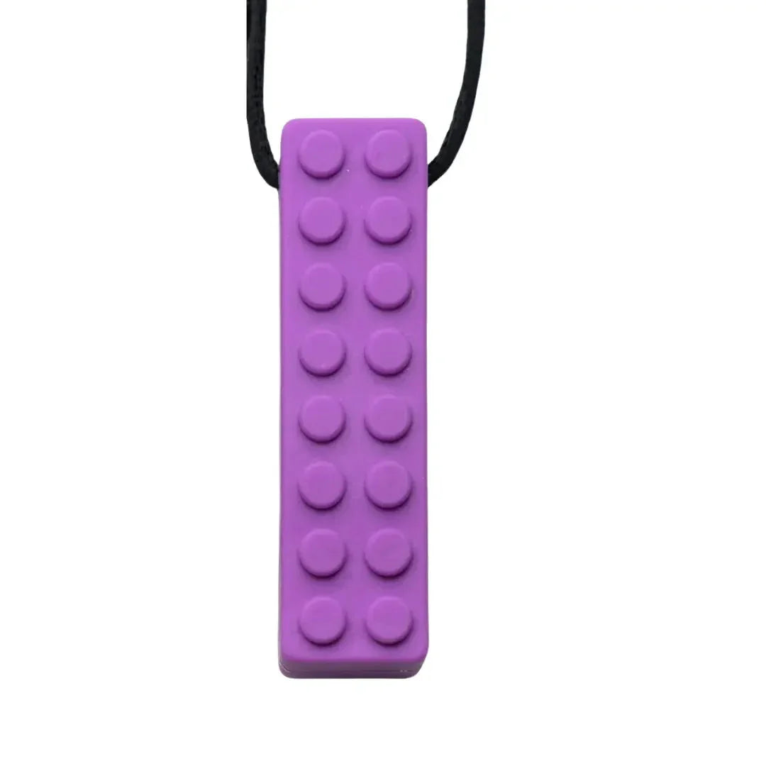 Brick Pendant Silicone Sensory Necklace Purple variable