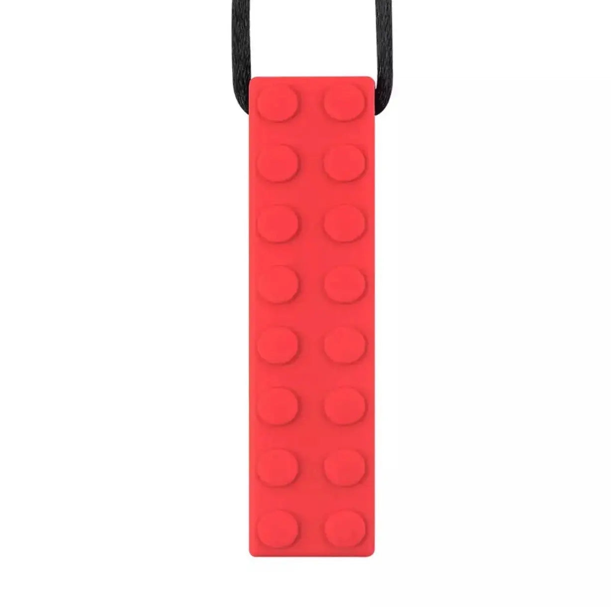 Brick Pendant Silicone Sensory Necklace Sensory necklaces are great for kids ages 3+. Discreet and can be worn under tee-shirts at school, in times of stress, anxiety or restlessness our sensory necklaces are there to help. Our block pendant necklaces come fitted with a safety break away clasp like all our silicone jewellery. Blocks are currently available in Blue, Red, Yellow, Green, Orange and Turquoise. Easy adjustable length from child to adult.