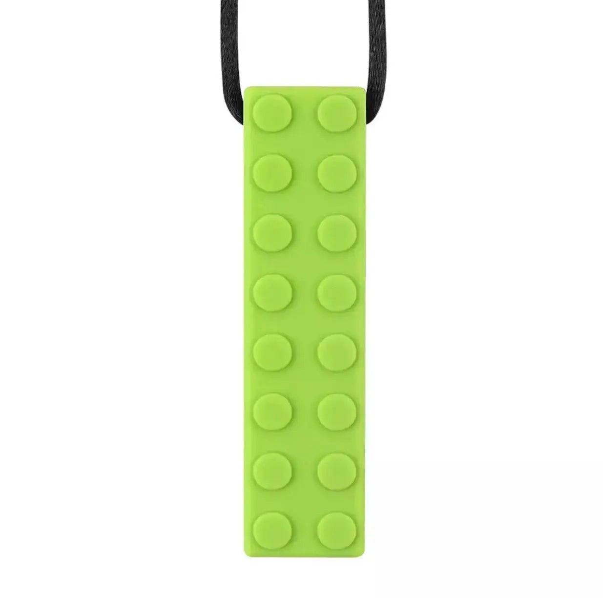 Silicone Sensory Necklace Sensory necklaces are great for kids ages 3+. Discreet and can be worn under tee-shirts at school, in times of stress, anxiety or restlessness our sensory necklaces are there to help. Our block pendant necklaces come fitted with a safety break away clasp like all our silicone jewellery. Blocks are currently available in Blue, Red, Yellow, Green, Orange and Turquoise. Easy adjustable length from child to adult.