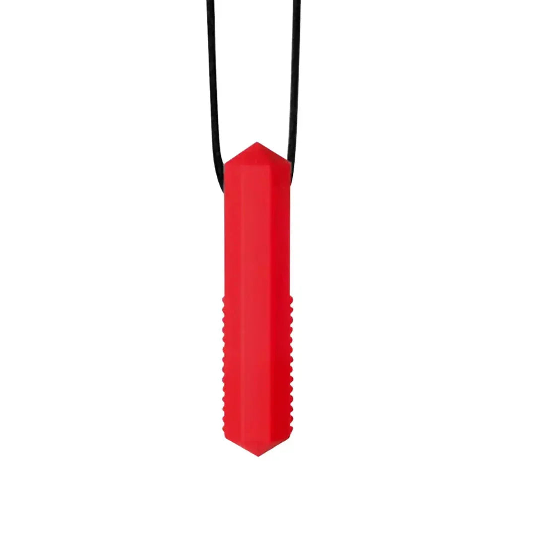 Gem Pendant Silicone Sensory Necklace Red variable