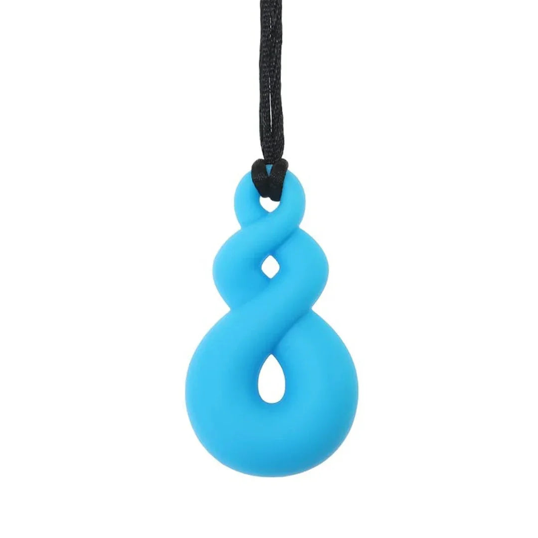 Silicone Sensory Necklace – Twist Pendant Blue