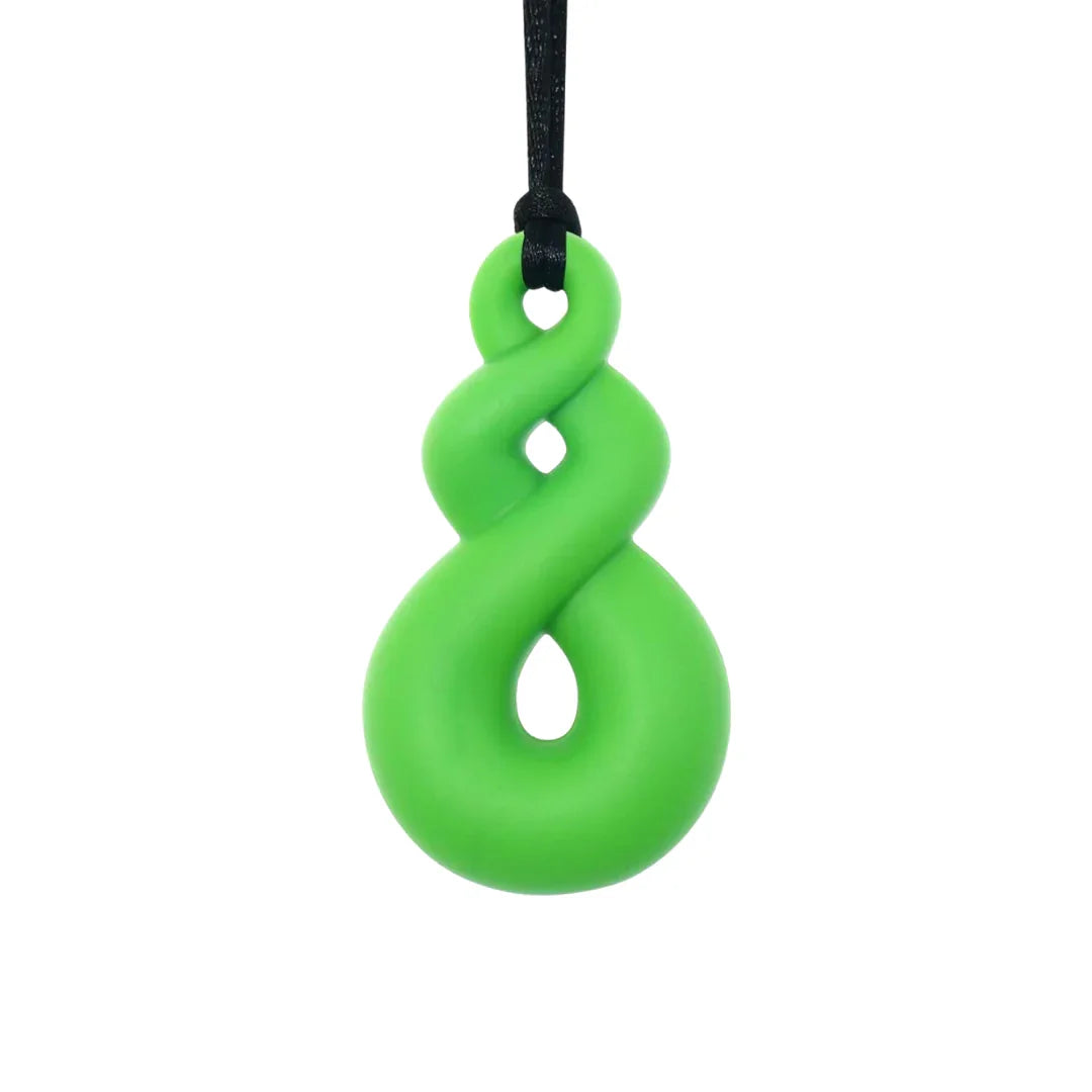 Silicone Sensory Necklace – Twist Pendant Green