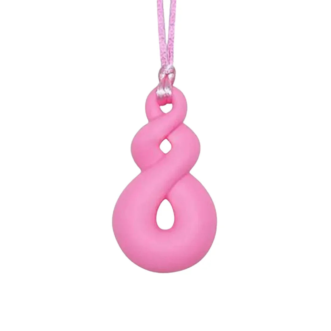 Silicone Sensory Necklace – Twist Pendant Pink