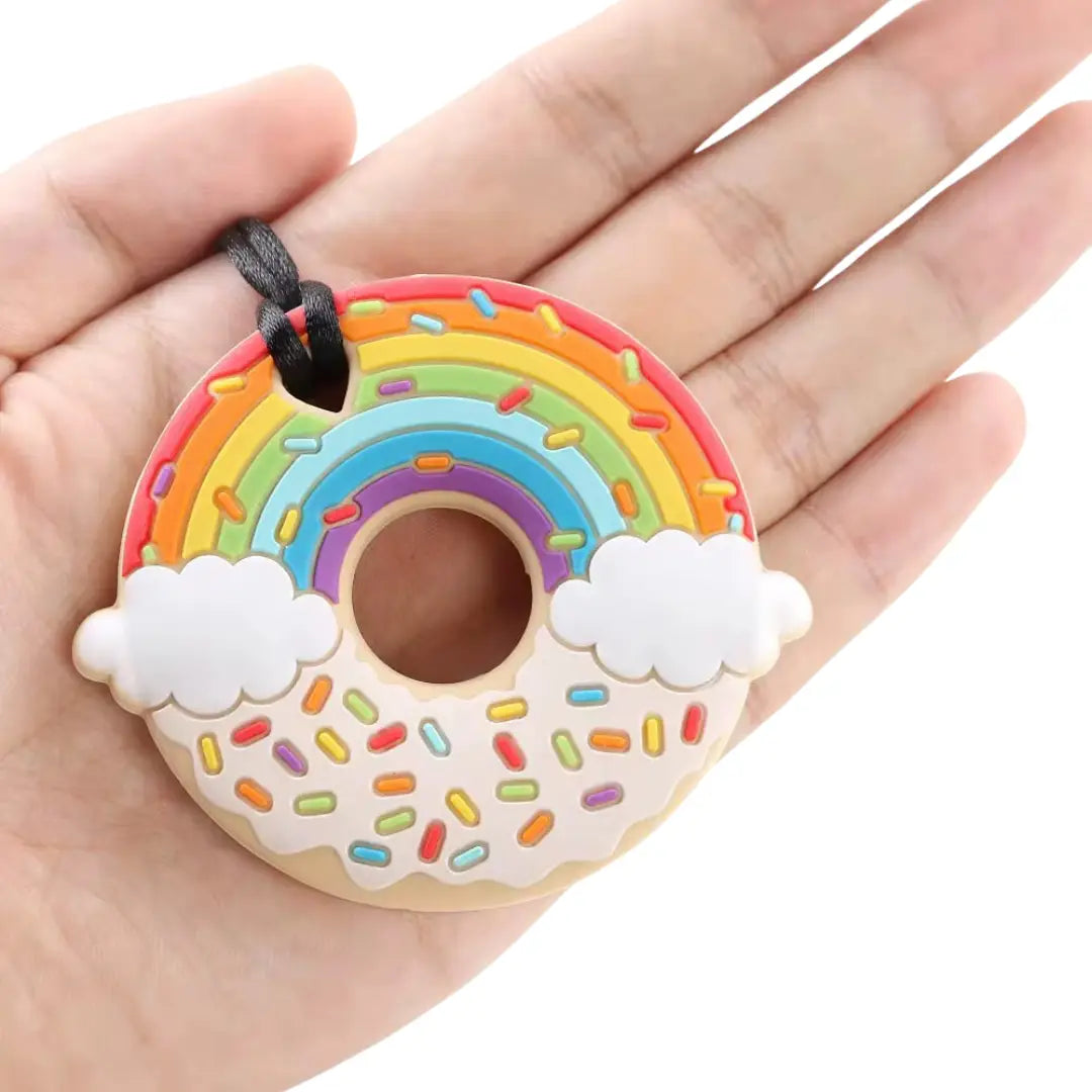 silicone sensory necklace donut