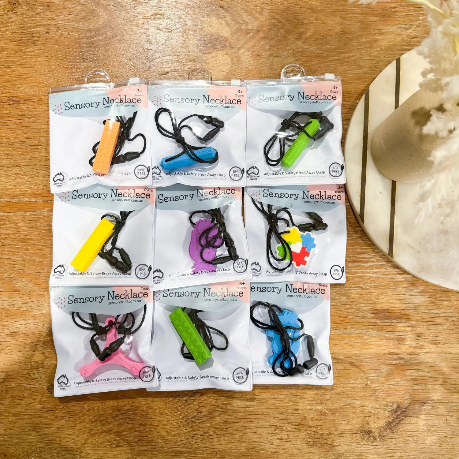 Brick Man Pendant Silicone Sensory Necklace simple