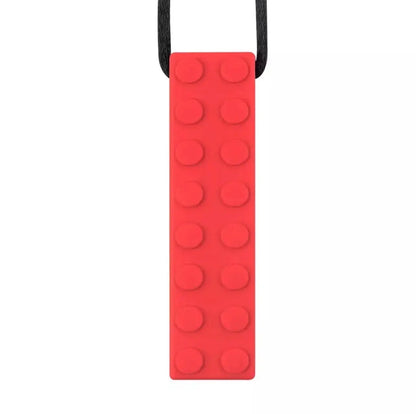 Brick Pendant Silicone Sensory Necklace Sensory necklaces are great for kids ages 3+. Discreet and can be worn under tee-shirts at school, in times of stress, anxiety or restlessness our sensory necklaces are there to help. Our block pendant necklaces come fitted with a safety break away clasp like all our silicone jewellery. Blocks are currently available in Blue, Red, Yellow, Green, Orange and Turquoise. Easy adjustable length from child to adult.