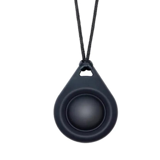 Silicone Sensory Necklace Sensory necklaces are great for kids ages 3+. Discreet and can be worn under tee-shirts at school, in times of stress, anxiety or restlessness our sensory necklaces are there to help. Our block pendant necklaces come fitted with a safety break away clasp like all our silicone jewellery. Blocks are currently available in Blue, Red, Yellow, Green, Orange and Turquoise. Easy adjustable length from child to adult.
