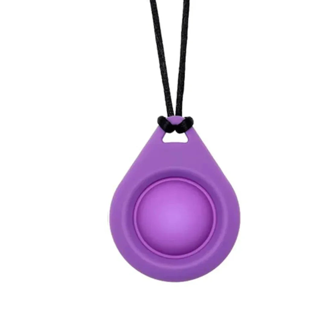 Silicone Sensory Necklace Sensory necklaces are great for kids ages 3+. Discreet and can be worn under tee-shirts at school, in times of stress, anxiety or restlessness our sensory necklaces are there to help. Our block pendant necklaces come fitted with a safety break away clasp like all our silicone jewellery. Blocks are currently available in Blue, Red, Yellow, Green, Orange and Turquoise. Easy adjustable length from child to adult.