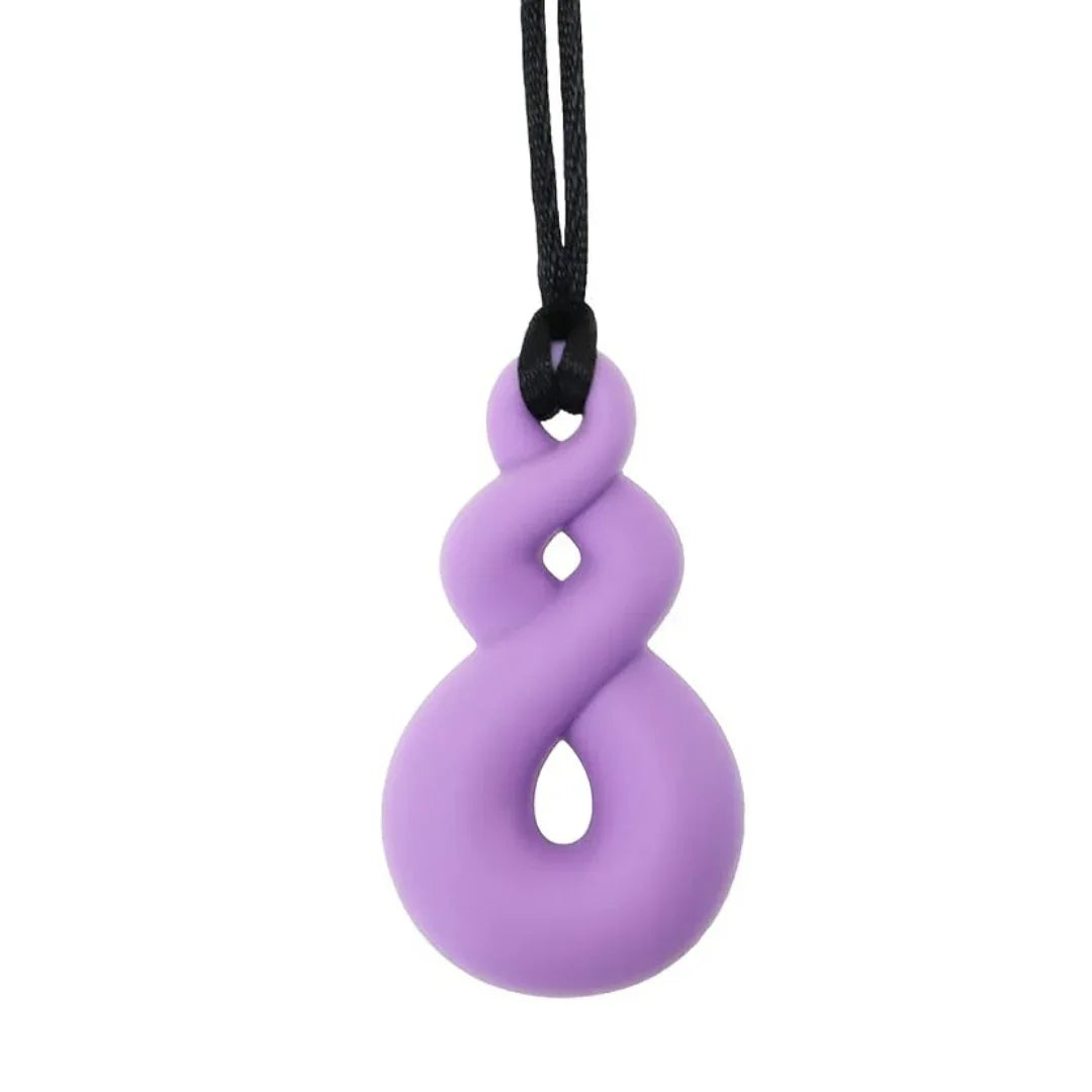 Silicone Sensory Necklace – Twist Pendant Purple